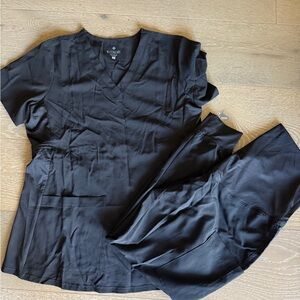 Med coutour V-Neck Scrub Top & jogger Pants maternity set